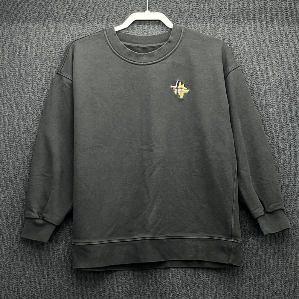 Lululemon Perfectly Oversized Crew Sweatshirt Black Embroidered Logo Pullover